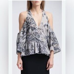 BCBGMAXAZRIA Travis Tapestry Flutter Sleeve Blouse  in EUC❤️